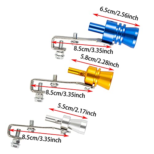 Ponpon 3Pcs Car Turbo Sound Universal Aluminum Car Turbo Whistle Muffler Pipe Whistle Car Roar Maker 3 Sizes(Random Color) #TOP1