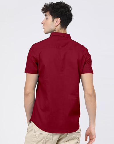 Image of BRUCEWANE Men's 100% Cotton Half Sleeve Shirt