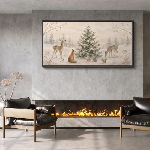 Image of MUDECOR Extra Large Framed Canvas Print Wall Art Winter for Living Room