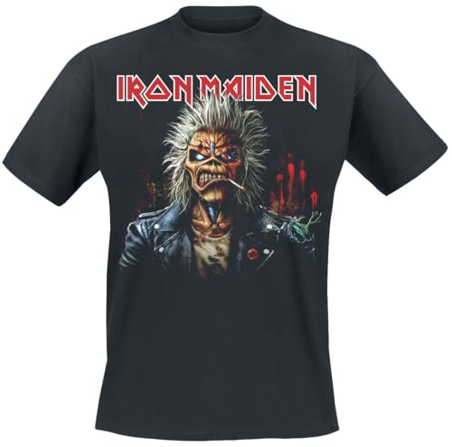 T-shirt Iron Maiden homme coupe standard noir pour éviter la décoloration