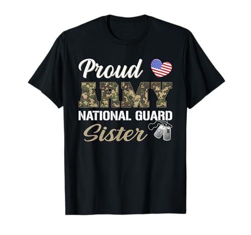 Retro Proud Army National Guard Sister Military Pride Outfit T-Shirt
