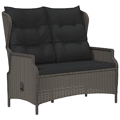 vidaXL Gartenbank, Sitzbank 2-Sitzer mit Kissen, Parkbank Verstellbare...