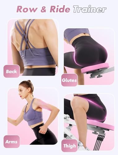 Image of Sportsroyals Squat Machine, Squat Assist Rower for Glutes and Thighs, Foldable Exercise Equipment w / Four Adjustable Resistance for Home, Full Body Workout Machine