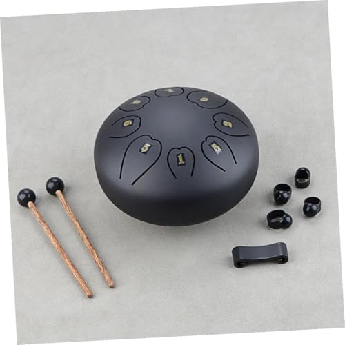 Tambor de lengua metálico negro portátil para principiantes miniatura 5
