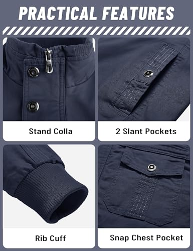Image of TACVASEN Men's Lightweight Military Cotton Jacket Casual Windbreaker Coat