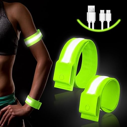 Ainiv LED Brazaletes Reflectantes, Recargable USB Reflectante Luz Running, Banda de Muñeca/Tobillo Reflectante, Ajustable Cinturón Reflectante Intermitente para Correr al Aire Libre Ciclismo Correr | Ya disponible en tu tienda friki favorita! En mundofriki.es!