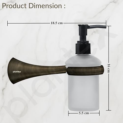 Image of Plantex Smero Pure Brass Made Handwash Holder for Wash Basin /Liquid Soap Dispenser /Shampoo Dispenser - Contrive (Rich Antique)