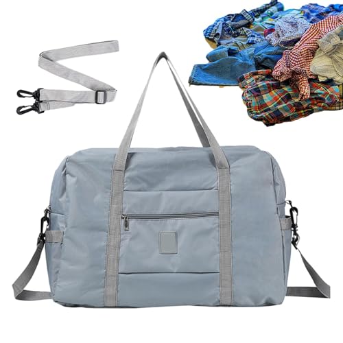 Overnight - Bolso bandolera de viaje con gran capacidad, resistente al agua, para viajes de negocios y fitness, gris claro, ver descripción, Ver descripción
