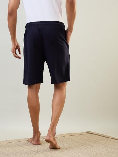 Image of SleepZ by Raymond Men Regular Fit Solid Pattern Cotton Polyester Blend Shorts