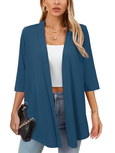 Image of Women's Lightweight Open Front Cardigans Casual Soft Drape Spring Summer Fall Cardigan S-3XL
