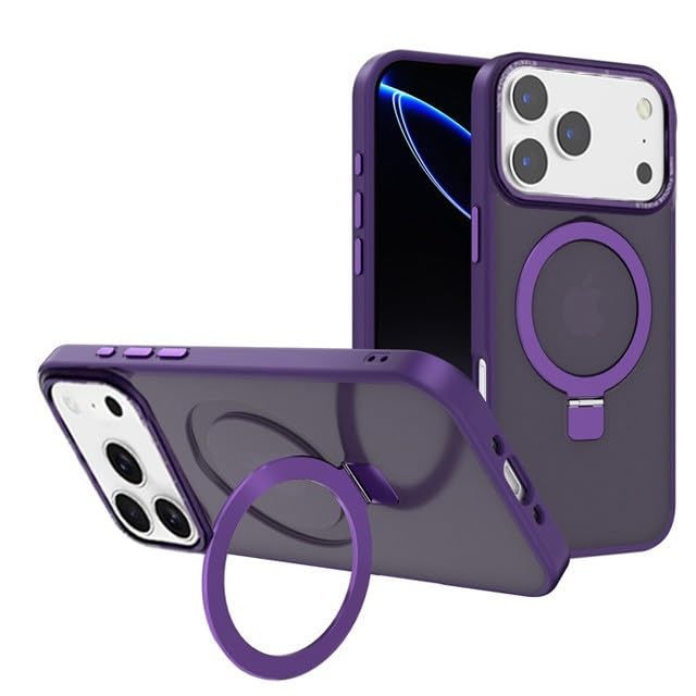 Coque iPhone 17 Pro silicone rigide violet foncé pour éviter les chutes