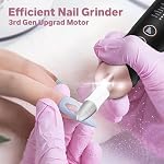 Ensemble de fichiers à ongles électriques, kit de pédicure professionnel rechargeable sans fil, 5 Outil de soin des pieds à la main de vitesse pour sertissage de galon - avec 100Pcs Bandes de ponçage pour le forage des ongles