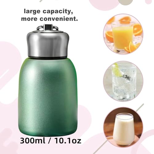 Image of Mini Shiny Stainless Steel Water Bottle 300ML | Leakproof Full Color Bottle for Kids & Adult | Portable Milk Tea Coffee Holder |Travel Wide Mouth Container| Water Can for School- Pack Of 1