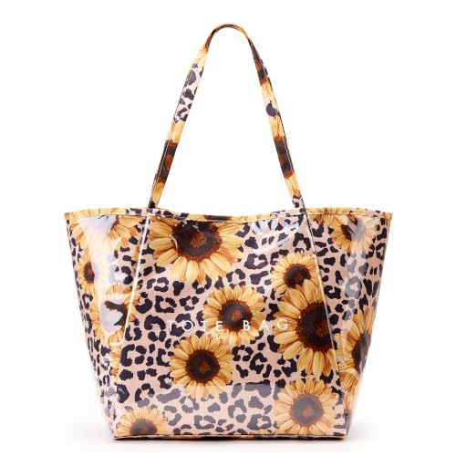 Image of KALIDI PVC Tote Bag Women Large Kraft Paper Travel Beach Bag Jelly Purses | Plastic Waterproof Oversize Shoulder Handbags Totebag for Casual Shopping Errands Everyday Daily Vacation Work Weekend