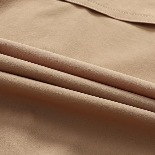 Zyvrenix Men's Outdoor Short Sleeve Button Down Shirts with Pocket Khaki L - image 9