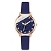 Montre-bracelet à quartz pour femme en similicuir analogique à quartz montre-bracelet boîtier en alliage cadran numérique tenue décontractée montres femmes élégantes Montre Noir (Blue, One Size)