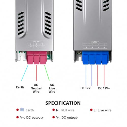 12V 200W 16A Power Supply, Ultra Slim Body Switching Power Supply for LED Signage, LED Strip & Decorative Lights, CCTV Camera, Industrial Automation Machines 12V Adapter Easy Installation Clip Lock - Image 8