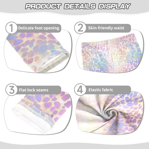 Holographic Leopard Print on Gradient Copper Kids Baby Girls Cotton Pants Soft High Waisted Leg Yoga Pants Sports3