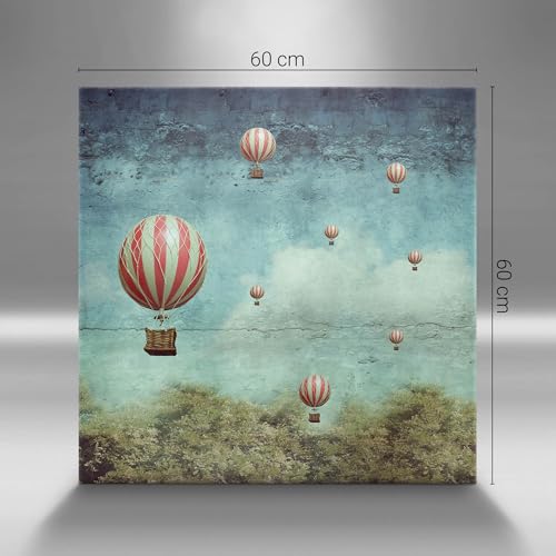 Murale d'art ballons volants 60x60cm | Solution murs vides Wallfluent - 4