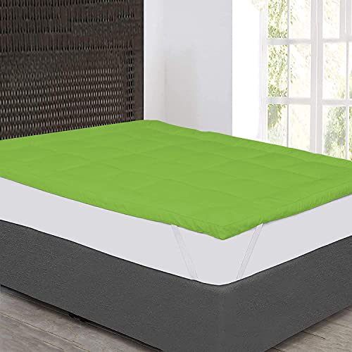 Image of 1200GSM Hollow Fibre Mattress Padding /Topper Mint Green for Single Bed-36 Inch X 72 Inch