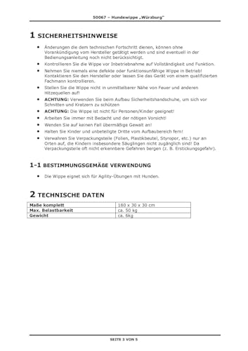 DEMA Hundewippe Hundetraining Wippe Hund 180 cm lang bis max. 50 kg Holz massiv