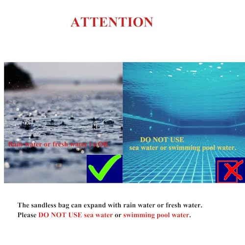Antrella 2 Stück Wasser Aktivierter Sandsack mit reflektierendem Streifen für Hochwasserschutz Wasserabsorbierende Hochwassersperre für Tür Garage Garten aufgewertet 20x60CM