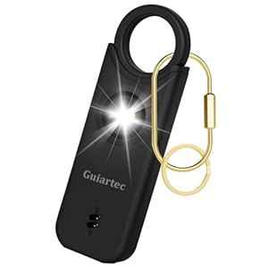 Rechargeable Personal Safety Alarm for Women, 135 dB Loud Self Defense Keychain Siren with LED Strobe Light, Personal Emergency Security Safe Devices Key Chain Alarms for Women Kids Elderly (Black)