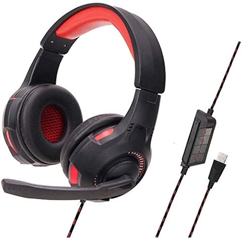 LNDDP 7.1-channel USB Illuminated Headphones, Surround-sound Headphones with 50mm Driver Unit, Noise-cancelling Microphone, Suitable for Laptops Cover