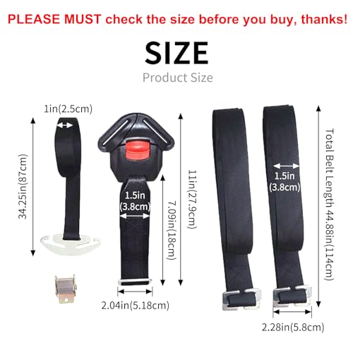 Universal Baby Highchair Stroller Pushchair 5pt 5 Point Harness with Locking Buckle Adjustable Straps, Belt Width 38mm/1.5in