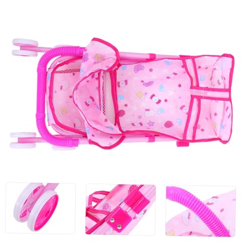 SOPOTUTU Puppenwagen mit Stabilem Metallrahmen und Einkaufskorb Kompakt Klappbar für Rollenspiele von Mädchen Ab Jahren Fördert Kreativität und Soziales Robust und Langlebig – Bild 8