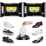 Rushwak Shoe Wipes (80 + 80 Wipes) Sneaker Wipes Instant Sneaker Cleaner Shoe Cleaning Wipes Sneaker Wipes for Shoes Quick Remove Dirt Stain Shoe Cleaner Wipes Shoe Wipes for Sneakers Cleaning Kit