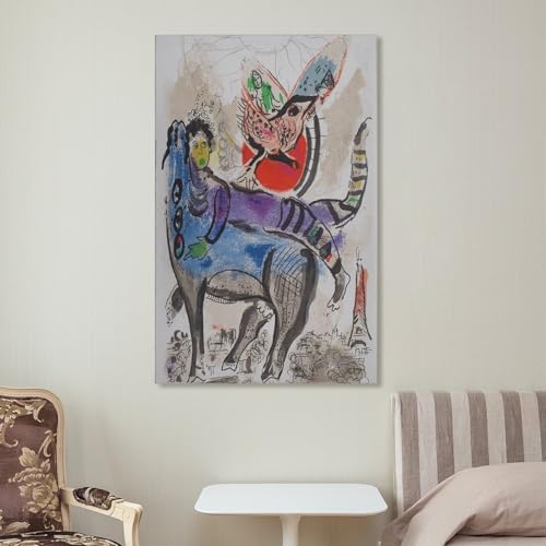 Impression sur toile Chagall vache bleue 40x60cm pour déco salon - 7