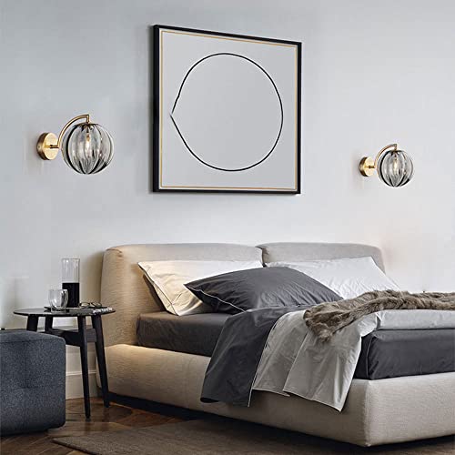 Lampade da Parete per Camera da Letto Sfera di Cristallo Apparecchio di Illuminazione Versatile per la casa Spazi Commerciali Elegante Finitura Color caffè per l'arredamento