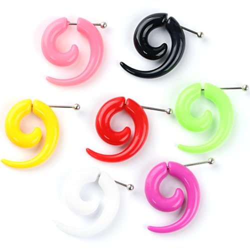 Decentraland 1 Pair 10 mm(00 G) Black Acrylic Swirl Spiral Tribal Fake Tapers Gauge Stretcher Gauges Expander Gage Stretching Kit Ear Tunnels Earrings Plugs Set Body Piercing Jewelry Women Men - Image 2