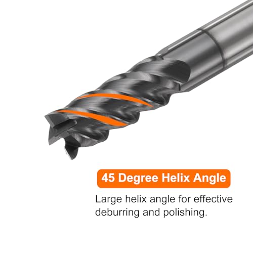 Image of HARFINGTON 5pcs Carbide Square Nose End Mill Bit 5 /16 inch Cut Dia 4 Flutes TiAlN Coated Milling Cutter for Hardened Steel Metal (5 /16 inch Shank 13 /16 inch Cut Length 2-1 /2 inch Long 45 Degree Helix)