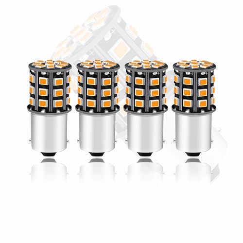 Image of OBEROI'S TRADERS Super Bright Universal 360 Reflecting LED Indicator Bulbs Set of 4 Indicator Light For Bikes And Cars (Cross Pin) Orange