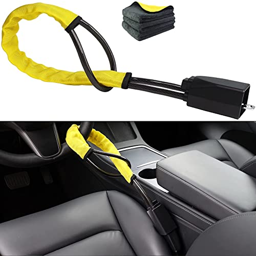 Bunker BA80N Car Lock, Vehicle Anti-Theft Steering Wheel Seat, Articulated Shield, 20/5000 Resultados De Traducción Armored Steel Cable, Universal, Grey