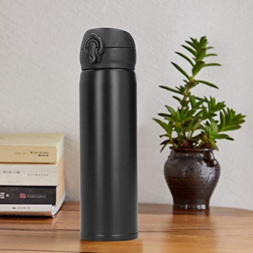 Restokki 500Ml Insulated Water Bottle, Stainless Steel Vacuum Flasks With Jumping Lid Portable Thermoses Cup For Biking Backpack Office Or Car(Black) #TOP3