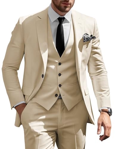 Men's 3 Piece Suits Slim Fit Wedding Suit for Men Formal Business Prom Suits