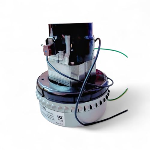 Image of Vacuum Motor Wet and Dry Double Stage | Replacement Vacuum Cleaner Motor for Industrial & Commercial Use | High Speed Suction Motor | Black