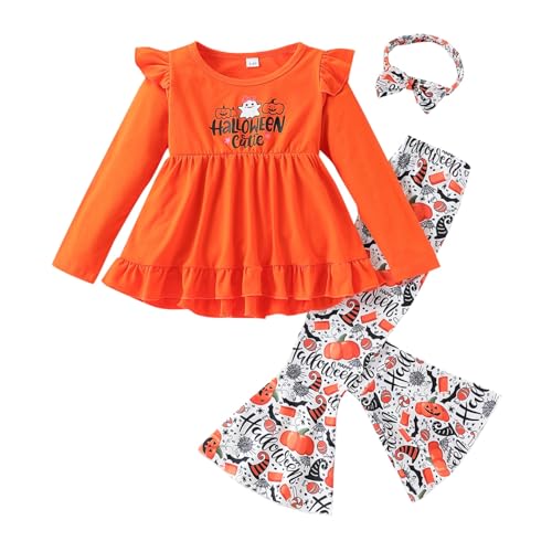Image of Axumity Kid Girl Clothes Ruffle Sleeve Top Floral Allover Pants 3-9 Years Fall Outfit Set