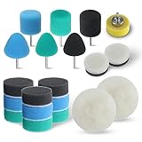 AuInLand Mini Buffing Polishing Pads, 20 PCS Mini Detail Polisher Pad Kit, 1 Inch Buffing Pad Kit, Miini Size Polishers and Buffers Pads for Tight Area Detailing Polishing Waxing and Sealing