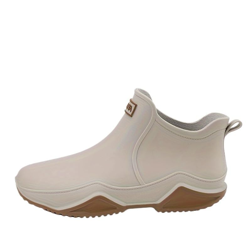 Stylish Outdoor Rain Boots, Unisex Waterproof Shoes for Fishing with Non-Slip Rubber Soles - Stylish Solid Color PVC Upper, Fabric Inner Layer and EVA Insole
