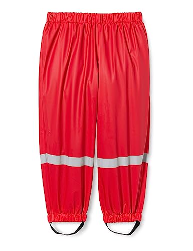 Playshoes Matschhose Regenlatzhose Fleece-Futter Unisex Kinder Wind- und wasserdichte Regenhose Regenbekleidung, rot Bundhose, 116