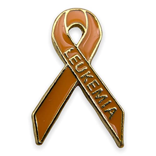 StockPins Leukemia Awareness Ribbon Lapel Pin – Orange Ribbon Pin for Supporting Leukemia & Lymphoma Awareness, Perfect for Jackets, Hats, & Backpacks