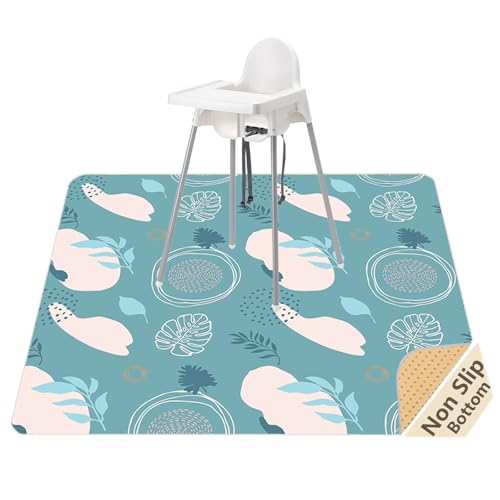 Splat Mat for Under High Chair/Arts/Crafts, WOMUMON Washable Spil...