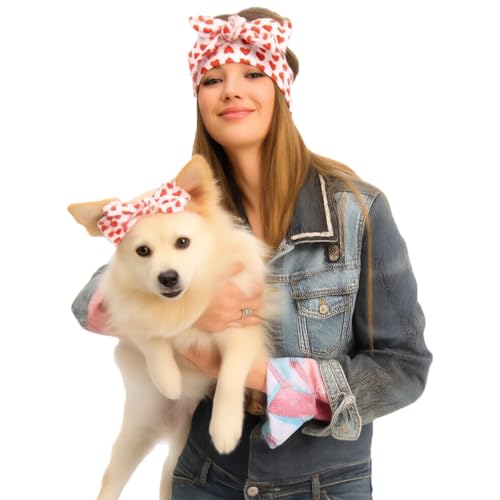 2 Pack Diademas para Perro y Mujer con Lazo Ajustable