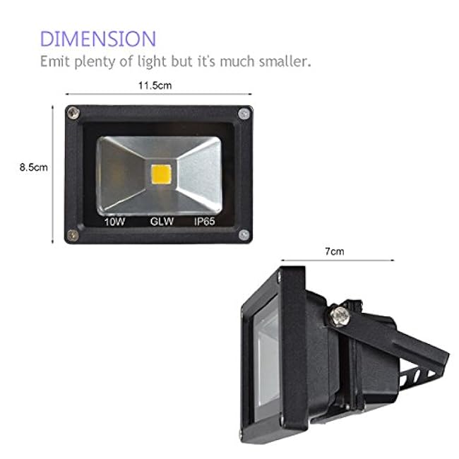 Led Flood Light 10w Warm White Black Case