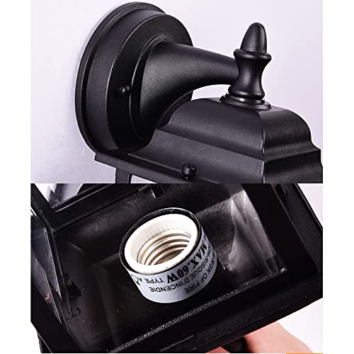 Lampe extérieure E27 murale noire lanterne de façade étanche