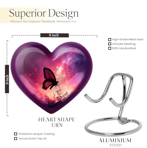 Image of Butterfly Urn - Large Cremation Urn for Human Ashes Adult Male & Female - Mini Keepsake Burial Urns - Combo of 8 Inch & 3 Inch